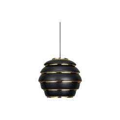 Pendant Light A331 “Beehive“, black/brass-plated