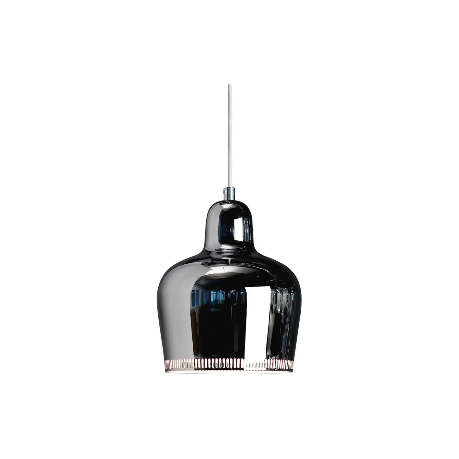 Pendant Light A330S “Golden Bell“, chrome-plated