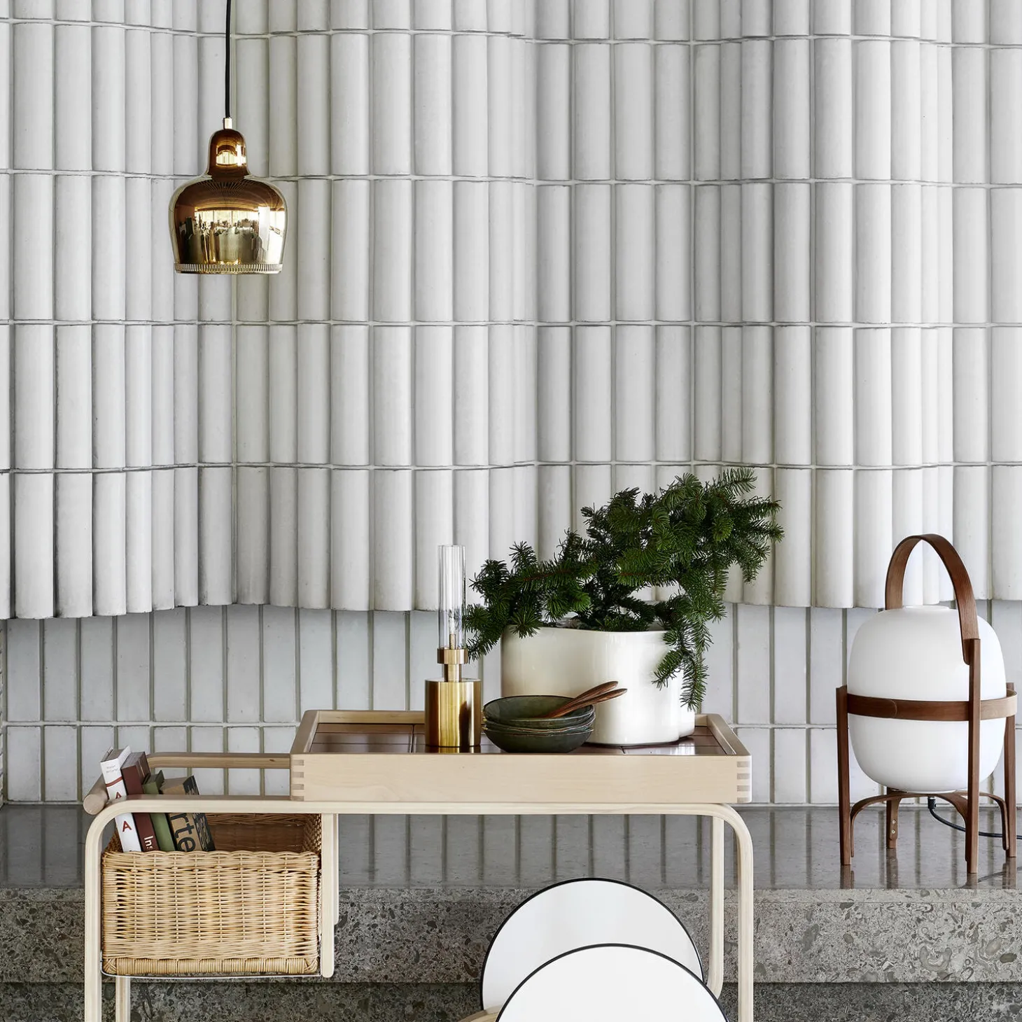 Pendant Light A330S “Golden Bell“, unvarnished brass