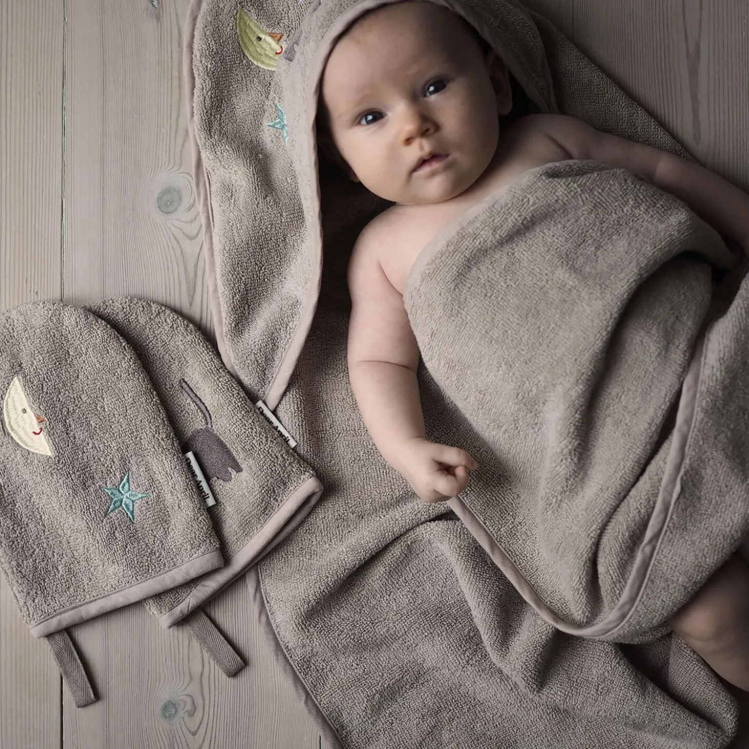 Petal babyhåndklæde, moon cat