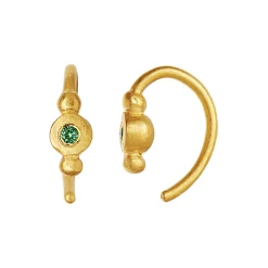 Petit Bon-Bon Green Zircon Earring Single, gold