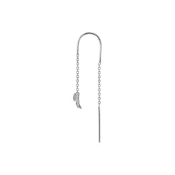 Petit Bow Double Chain Earring Single, silver