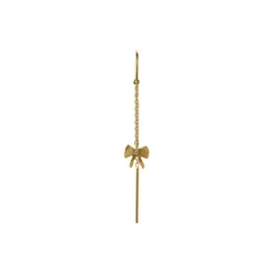 Petit Bow Double Chain Earring Single, gold