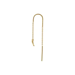 Petit Bow Double Chain Earring Single, gold