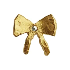 Petit Bow Earring with Stone Single, gold