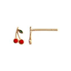 Petit Cherry Earring Enamel Single, gold