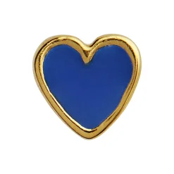 Petit Love Heart Cobalt Blue Enamel Single, gold