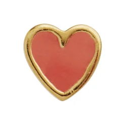 Petit Love Heart Coral Enamel Single, gold