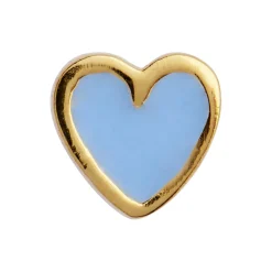 Petit Love Heart Light Blue Enamel Single, gold