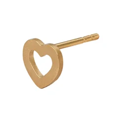 Petit Open Love Heart Earring Single, gold