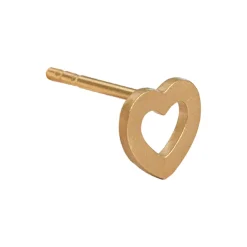 Petit Open Love Heart Earring Single, gold