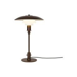 PH 3/2 bordlampe, aged brass/opal glass