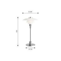 PH 2/1 bordlampe, chrome