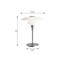 PH 4½-3½ glas bordlampe