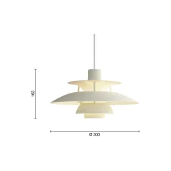 PH 5 Mini Monochrome pendel, monochrome pale pewter
