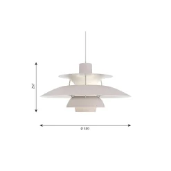 PH 5 Monochrome pendel, oyster grey