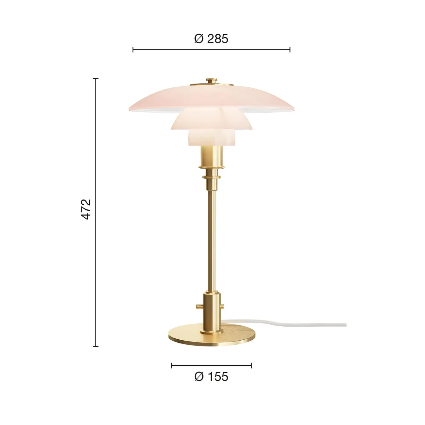 PH 3/2 Pale Rose bordlampe