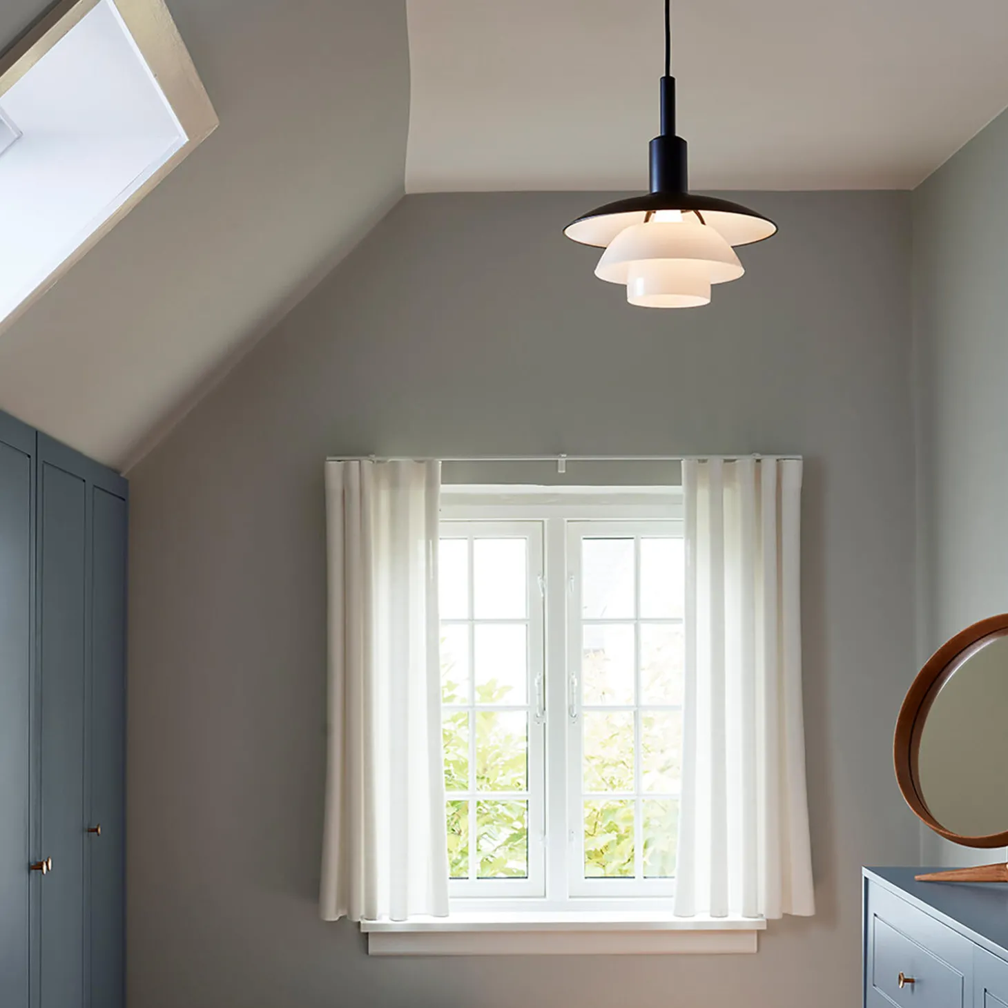 PH 3/3 pendel, metal black/opal glass