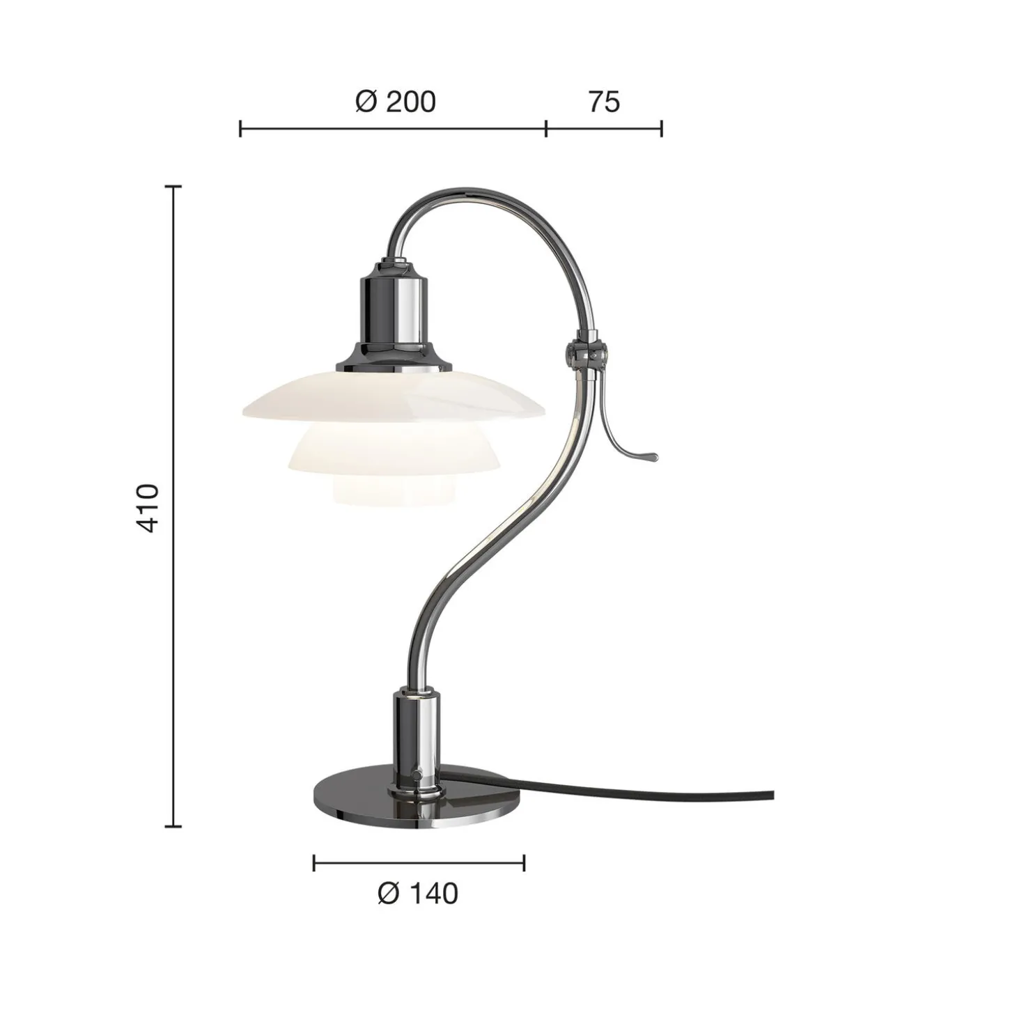 PH 2/2 Question Mark Chrome bordlampe