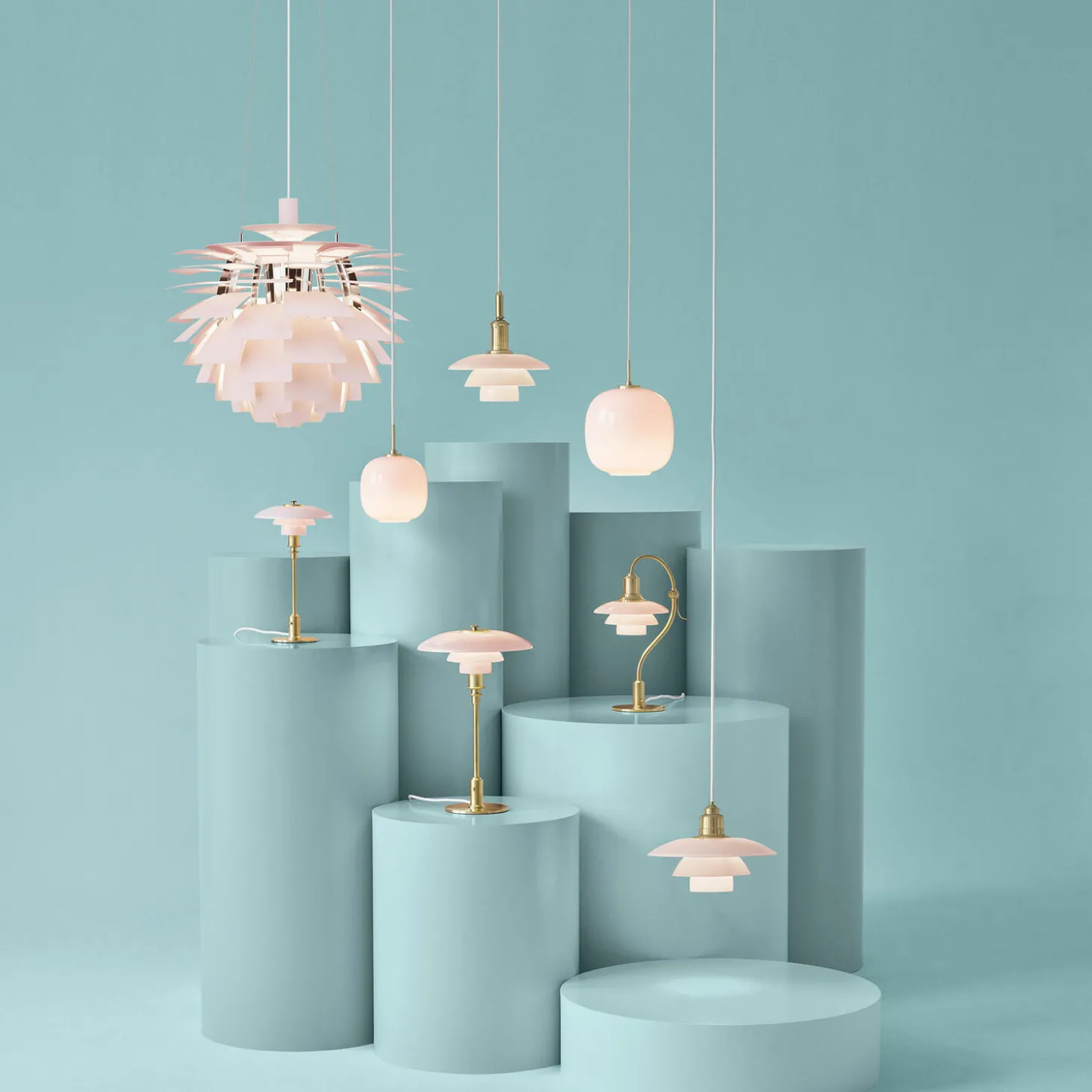 PH 2/2 Question Mark Pale Rose bordlampe