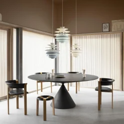 PH Snowball, dusty blue/high lustre chrome plated