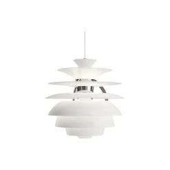 PH Snowball pendel, white/high lustre chrome plated