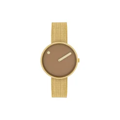 PICTO armbåndsur, cappuccino brown/gold/matt gold