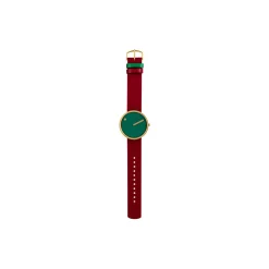 PICTO armbåndsur, dusty green/matt gold/ruby red