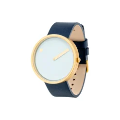 PICTO armbåndsur, light blue/matt gold/midnight blue