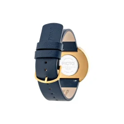 PICTO armbåndsur, light blue/matt gold/midnight blue