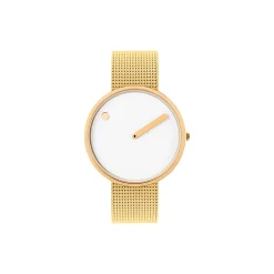 PICTO armbåndsur, white/gold/matt gold
