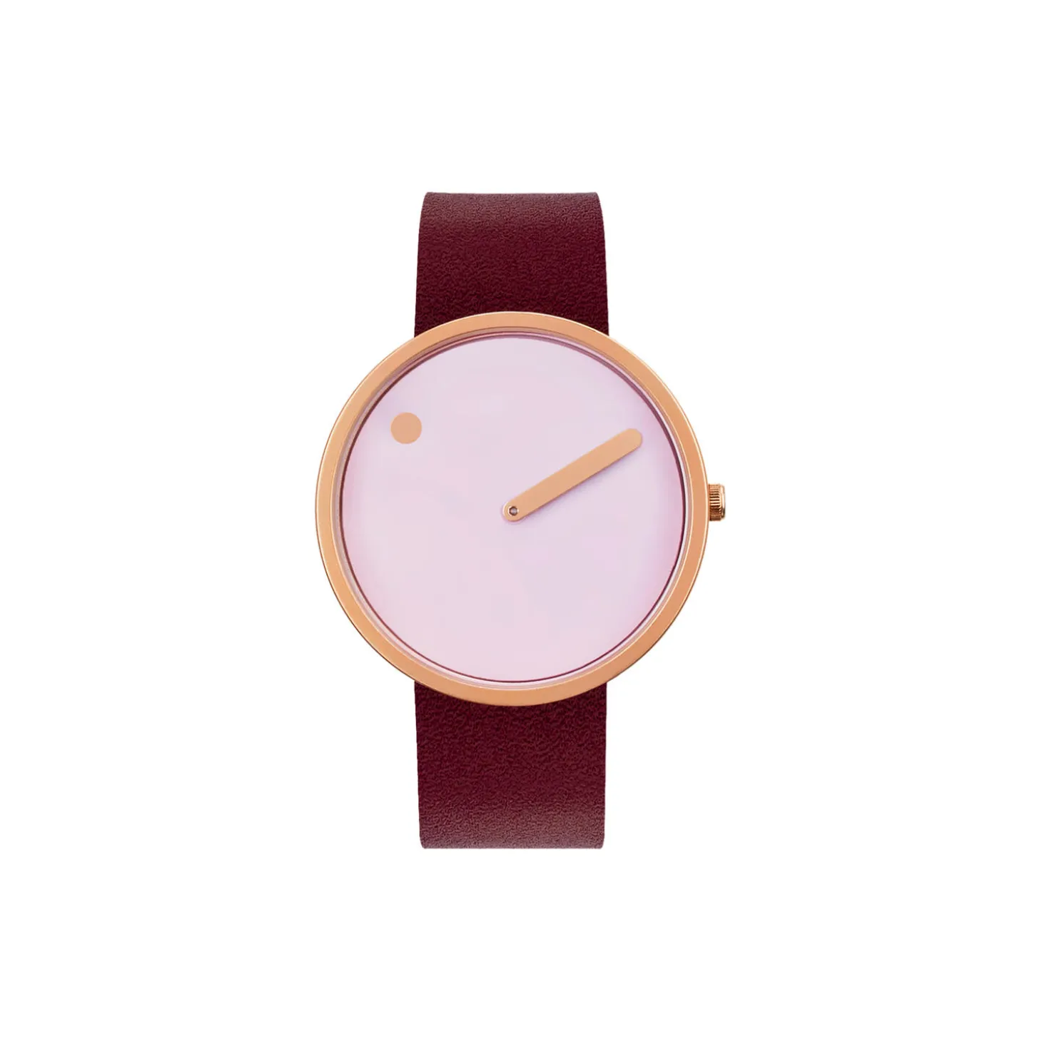 Picto Wrist Watch, dusty rose pink/burgundy red