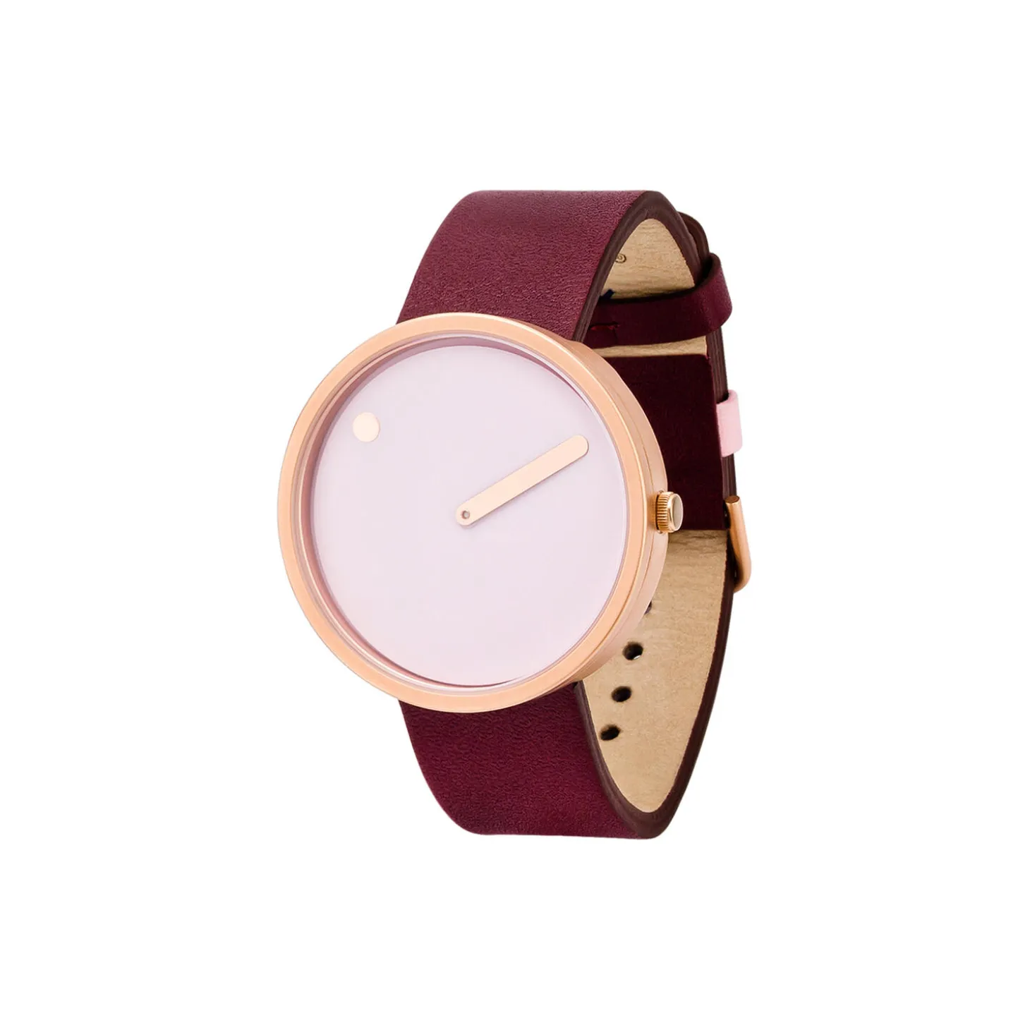 Picto Wrist Watch, dusty rose pink/burgundy red