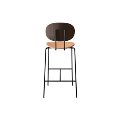 PIET HEIN Bar Chair, oiled walnut/Silk Cognac