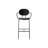 PIET HEIN Bar Chair with Arms, black lacquered oak/Solid Black 509