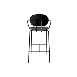 PIET HEIN Bar Chair with Arms, black lacquered oak/Solid Black 509