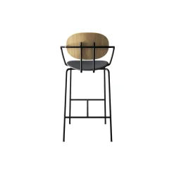 PIET HEIN Bar Chair with Arms, hvidpigmenteret eg//Solid Black 509