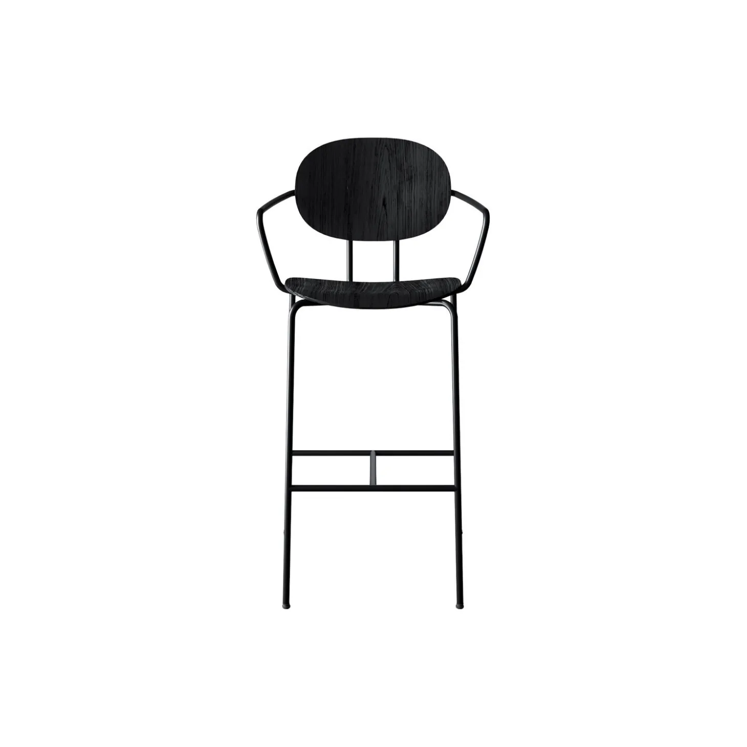 PIET HEIN Bar Chair with Arms, sortlakeret eg