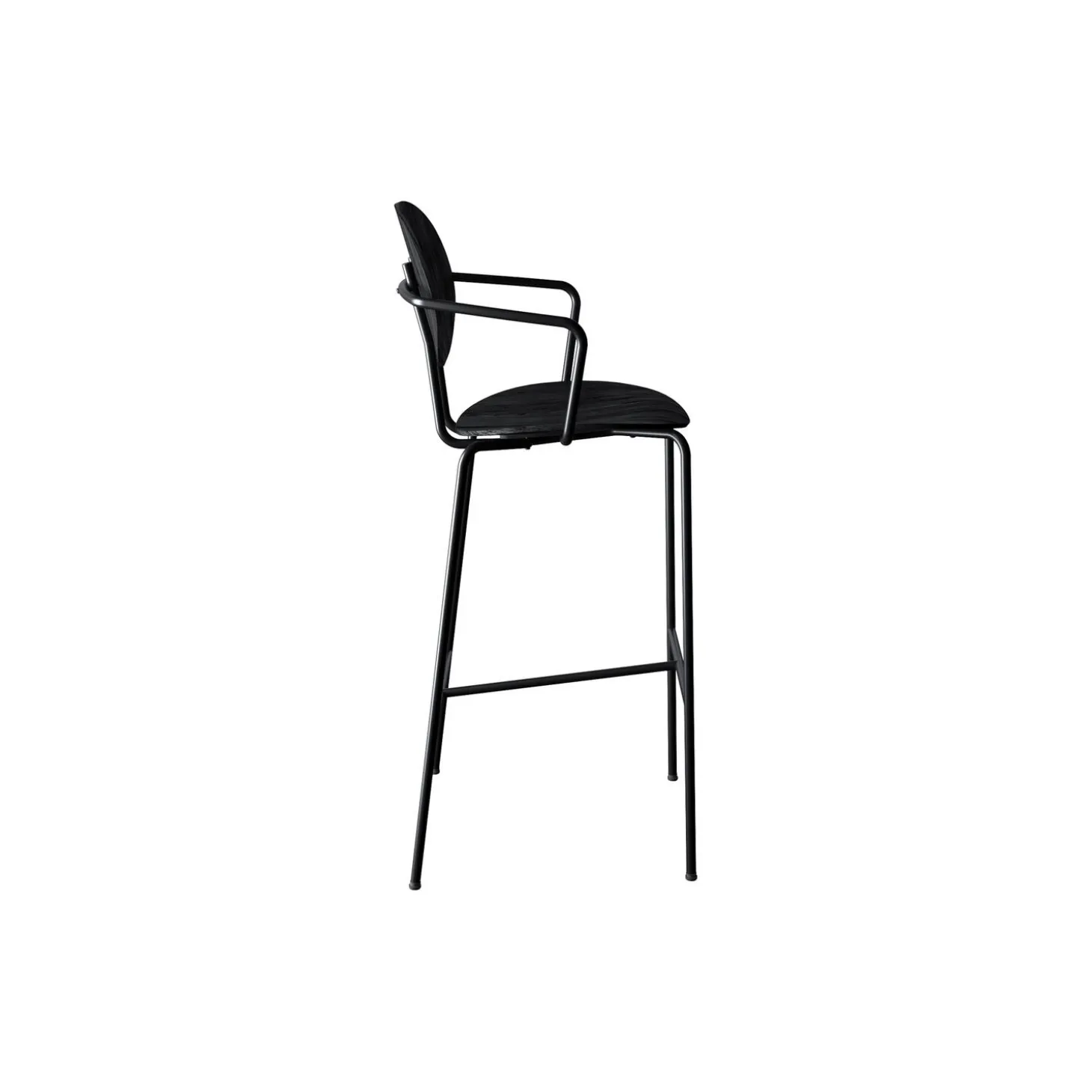 PIET HEIN Bar Chair with Arms, sortlakeret eg