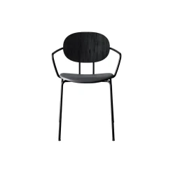 PIET HEIN Chair with Arms, black lacquered oak/Solid Black 509