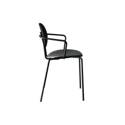 PIET HEIN Chair with Arms, black lacquered oak/Solid Black 509