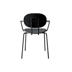 PIET HEIN Chair with Arms, black lacquered oak/Solid Black 509
