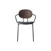 PIET HEIN Chair with Arms, oiled walnut/Solid Black 509