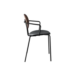 PIET HEIN Chair with Arms, oiled walnut/Solid Black 509