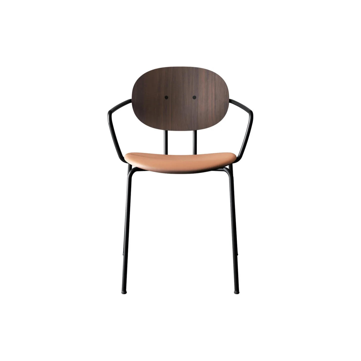 PIET HEIN Chair with Arms, oiled walnut/Silk Cognac