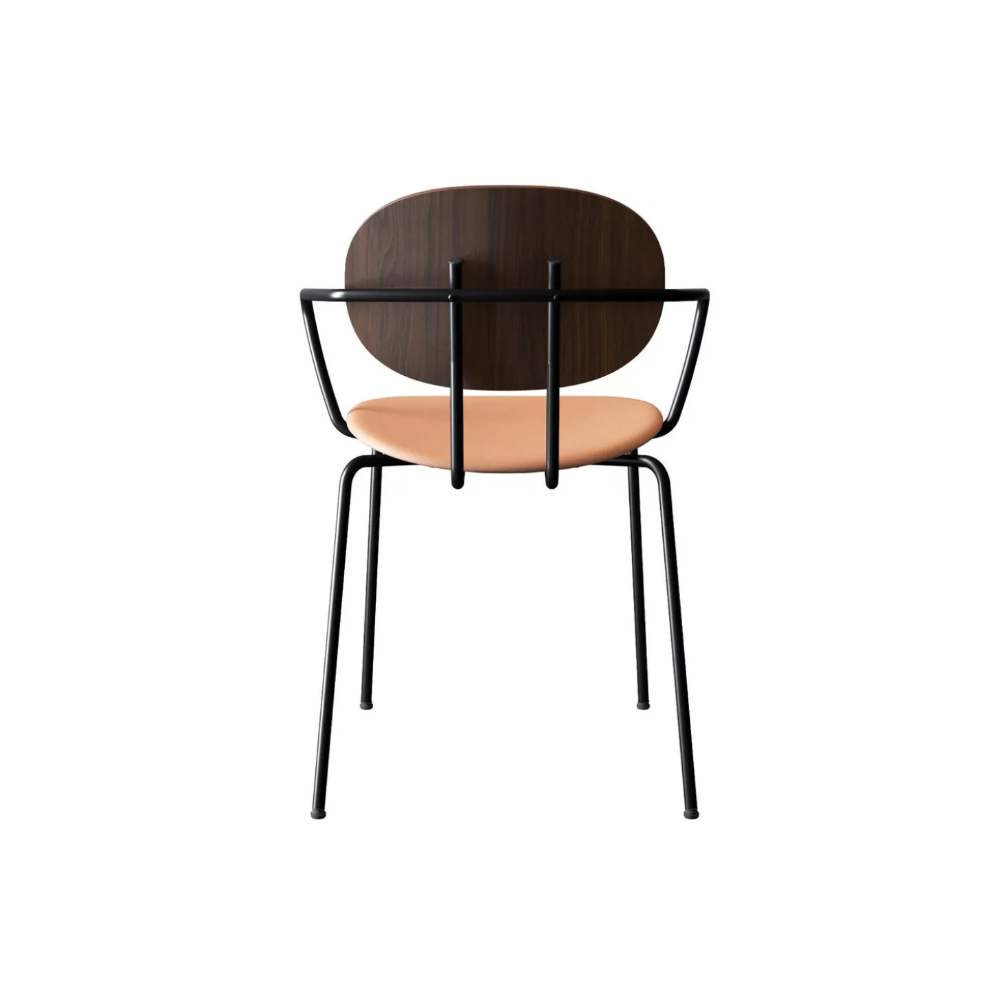 PIET HEIN Chair with Arms, oiled walnut/Silk Cognac