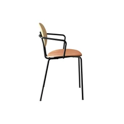 PIET HEIN Chair with Arms, hvidpigmenteret eg/Silk Cognac