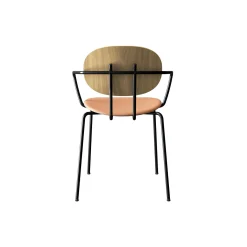 PIET HEIN Chair with Arms, hvidpigmenteret eg/Silk Cognac