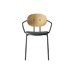 PIET HEIN Chair with Arms, hvidpigmenteret eg//Solid Black 509
