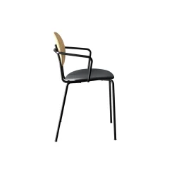 PIET HEIN Chair with Arms, hvidpigmenteret eg//Solid Black 509
